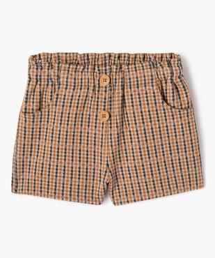 Short ample à carreaux en maille extensible bébé fille vue1 - GEMO(BEBE DEBT) - GEMO