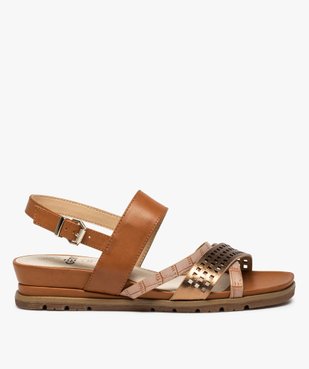 Sandales femme à brides fantaisie ajourées vue1 - GEMO (CASUAL) - GEMO