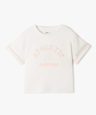 Tee-shirt fille oversize à manches courtes et motif irisé vue1 - GEMO (ENFANT) - GEMO