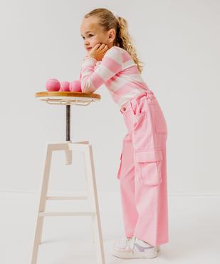 Pantalon cargo wide leg à taille ajustable fille vue6 - GEMO (ENFANT) - GEMO