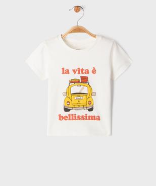 Tee-shirt manches courtes à message bébé garçon vue1 - GEMO 4G BEBE - GEMO