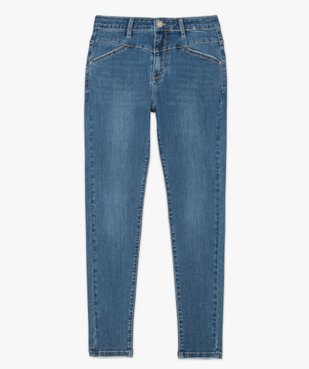 Jean femme coupe slim taille haute en coton stretch vue4 - FOLLOW ME - GEMO
