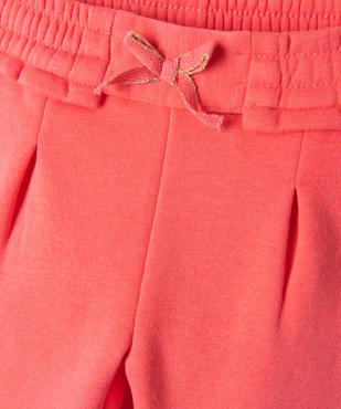 Pantalon de jogging avec pinces bébé fille vue2 - GEMO 4G BEBE - GEMO
