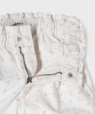 Short en toile de coton imprimée avec taille paperbag fille vue2 - GEMO (ENFANT) - GEMO