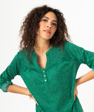 Tee-shirt à manches longues imprimé en polyester recyclé femme vue1 - GEMO 4G FEMME - GEMO
