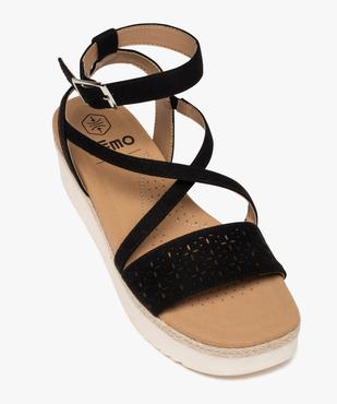 Sandales femme à semelle plateforme et dessus suédine vue5 - GEMO (CASUAL) - GEMO