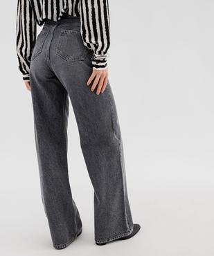 Jean wide leg taille haute coloris délavé femme vue3 - GEMO 4G FEMME - GEMO