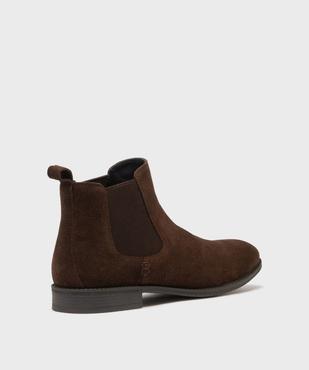 Chelsea boots dessus cuir velours homme - Tanéo vue4 - TANEO GEMO FOR GOOD - GEMO