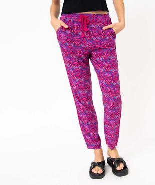 Pantalon femme fluide imprimé vue2 - GEMO(FEMME PAP) - GEMO