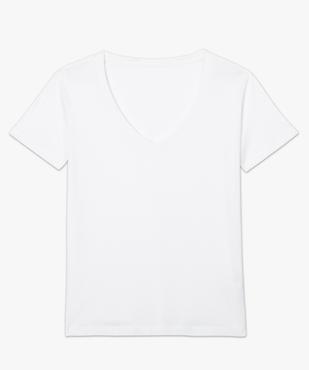 Tee-shirt femme à col V et manches courtes vue4 - GEMO(FEMME PAP) - GEMO