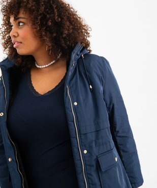 Parka matelassée avec capuche bordée de fourrure imitation femme grande taille vue2 - GEMO 4G GT - GEMO