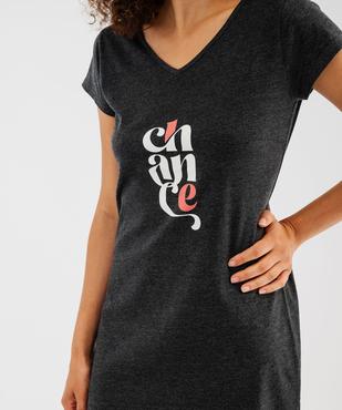 Chemise de nuit imprimée à manches courtes femme vue2 - GEMO 4G FEMME - GEMO
