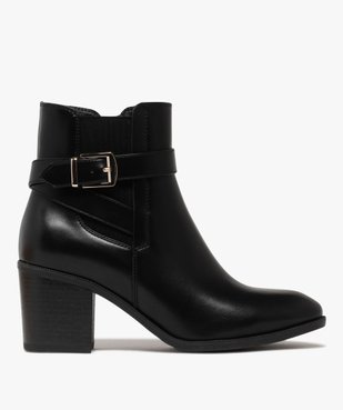 Boots femme à talon carré et bout amande avec zip intérieur vue2 - GEMO(URBAIN) - GEMO