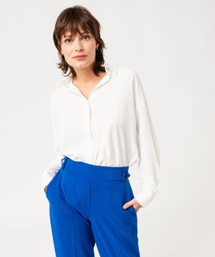 Chemise à manches longues aspect crêpe femme vue1 - GEMO(FEMME PAP) - GEMO