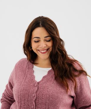 Gilet ajouré femme grande taille vue2 - GEMO 4G GT - GEMO