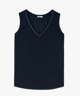 Débardeur col V brillant en maille fluide femme vue4 - GEMO 4G FEMME - GEMO