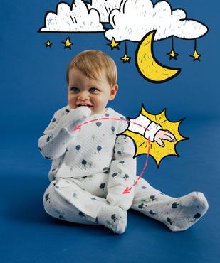 Ensemble 2 pièces bébé body et pyjama avec moufles intégrées vue1 - GEMO 4G BEBE - GEMO