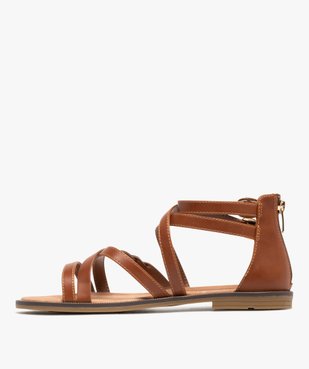 Sandales plates à brides et talon zippé femme - Valentina Baldano vue10 - VALENTINA BALDA - GEMO
