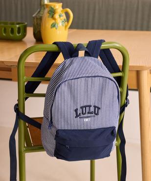 Sac à dos en toile à rayures enfant - LuluCastagnette vue3 - LULUCASTAGNETTE - GEMO