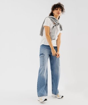 Jean cargo ample en denim de coton femme vue2 - GEMO 4G FEMME - GEMO