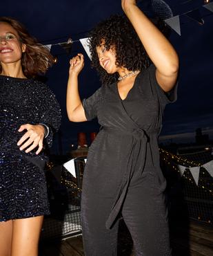 Combinaison pantalon en maille extensible pailletée femme grande taille vue5 - GEMO (G TAILLE) - GEMO