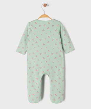 Pyjama en jersey de coton à motifs cerises ouverture zippée devant bébé vue3 - GEMO 4G BEBE - GEMO
