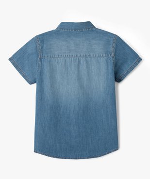 Chemise garçon à manches courtes aspect denim vue3 - GEMO (ENFANT) - GEMO