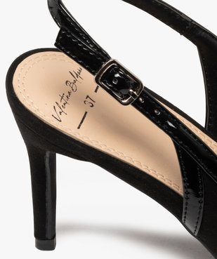 Escarpins sling-back en suédine et verni femme - Valentina Baldano vue6 - VALENTINA BALDA - GEMO