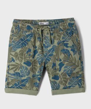 Bermuda en twill de coton imprimé tropical garçon vue1 - GEMO (ENFANT) - GEMO