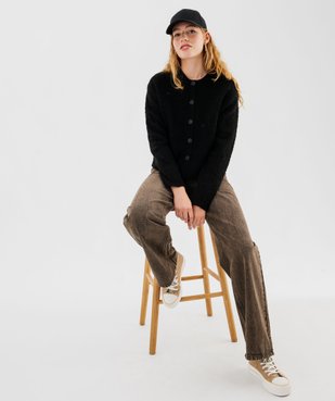 Gilet à grand col en maille bouclette femme vue5 - GEMO(FEMME PAP) - GEMO