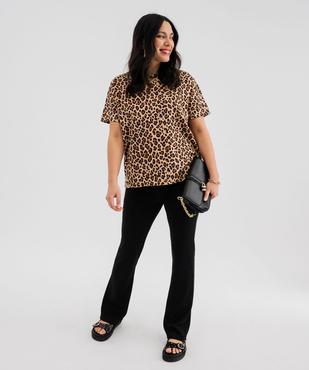 Pantalon droit ajusté en stretch à ceinture élastique femme vue4 - GEMO 4G FEMME - GEMO