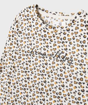 Pyjama en velours à motif léopard fille vue2 - GEMO 4G FILLE - GEMO