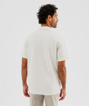 Chemise manches courtes en maille fantaisie avec col cubain homme vue3 - GEMO (HOMME) - GEMO