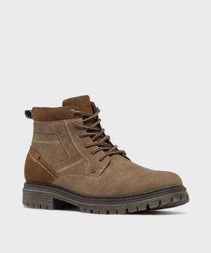 Boots esprit outdoor sur semelle crantée homme - URBAN STEPS vue2 - URBAN STEPS - GEMO