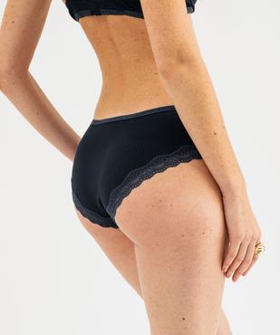 Shorty en maille côtelée avec dentelle femme - LuluCastagnette vue2 - LULUCASTAGNETTE - GEMO