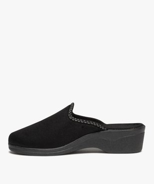 Chaussons femme compensées velours brodé vue3 - G'FLEX - GEMO