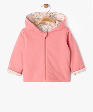 Sweat zippé à capuche réversible bébé fille vue2 - GEMO 4G BEBE - GEMO