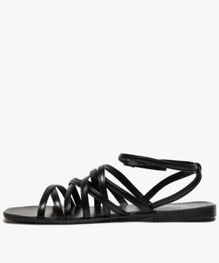 Sandales femme à talon plat et fines brides entrelacées vue3 - GEMO (CASUAL) - GEMO