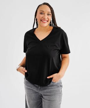 Tee-shirt manches courtes à col V femme grande taille vue1 - GEMO 4G GT - GEMO