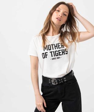 Tee-shirt femme à manches courtes avec inscription vue1 - GEMO 4G FEMME - GEMO