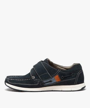 Chaussures bateau homme confort dessus en cuir uni et à scratch vue4 - G'FLEX GEMO FOR GOOD - GEMO