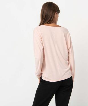 Tee-shirt femme à manches longues en maille scintillante vue3 - GEMO(FEMME PAP) - GEMO