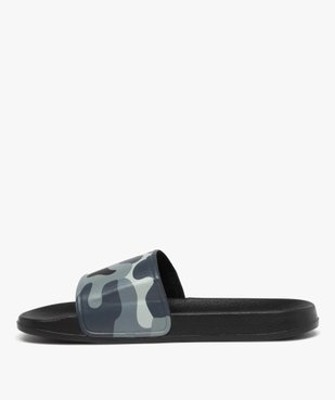 Mules de piscine homme imprimées camouflage vue3 - GEMO (PLAGE) - GEMO