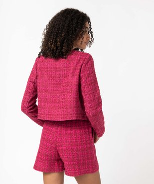 Veste femme aspect tweed coupe courte vue3 - GEMO(FEMME PAP) - GEMO