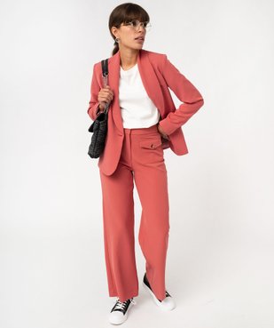 Veste blazer coupe droite ajustée fermeture un bouton femme vue5 - GEMO(FEMME PAP) - GEMO