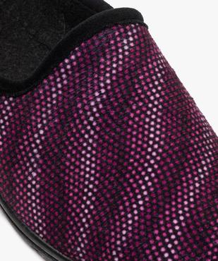 Chaussons femme mules confort en velours ras imprimé vue6 - GEMO(HOMWR FEM) - GEMO