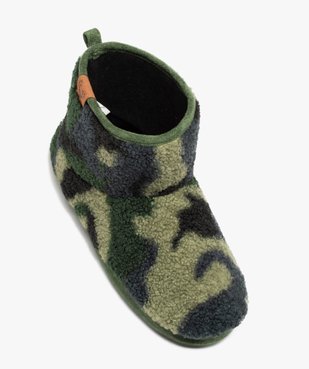 Chaussons homme boots dessus bouclé à imprimé vue5 - GEMO 4G HOMME - GEMO