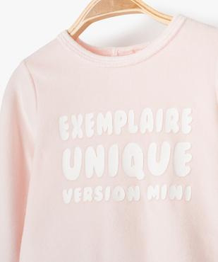 Pyjama dors-bien bébé en velours avec inscription vue2 - PREMIER PRIX BY GEMO - GEMO