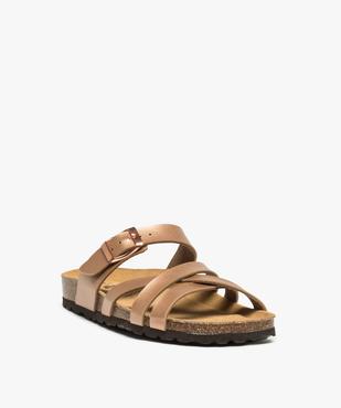 Mules femme à talon plat et brides métallisées vue2 - GEMO (CASUAL) - GEMO