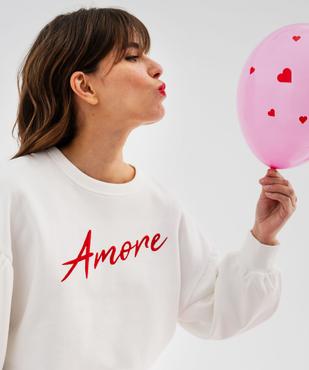 Sweat oversize avec manches froncées femme vue3 - GEMO(FEMME PAP) - GEMO
